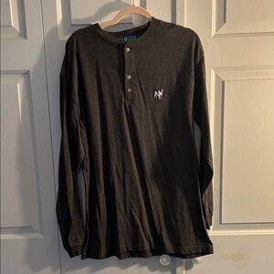 Big Dogs Charcoal Long Sleeve Henley Shirt